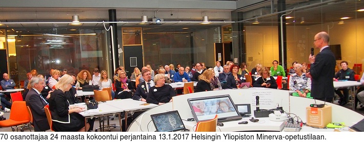 70 osanottajaa 24 maasta kokoontui perjantaina 13.1.2017 Helsingin Yliopiston Minerva-opetustilaan.