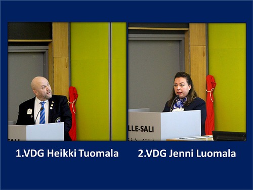 1.VDG Heikki Tuomala kertoi mm. GAT:sta ja Lions Forward-hankkeesta ja 2.VDG Jenni Luomala innosti panostamaan someen.