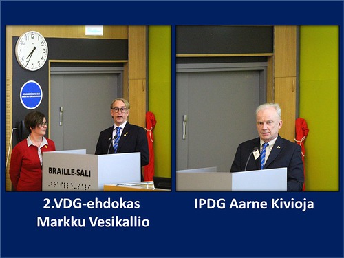 2.VDG-ehdokas Markku Vesikallio avasi ajatuksiaan ja VCC-ehdokas Aarne Kivioja totesi: - Huipulla tuulee!
